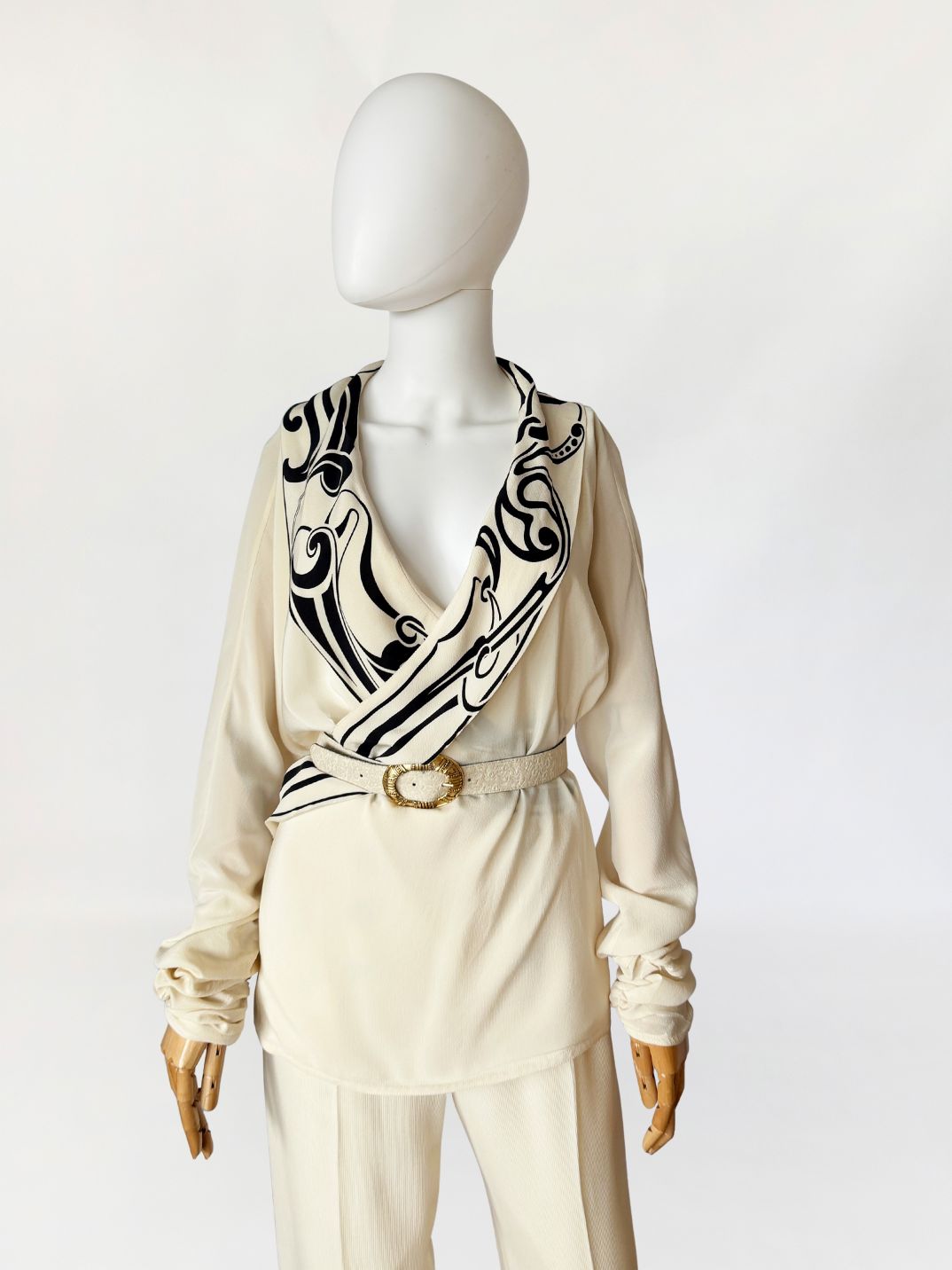 Gianni Versace jedwabna bluzka vintage 1980s