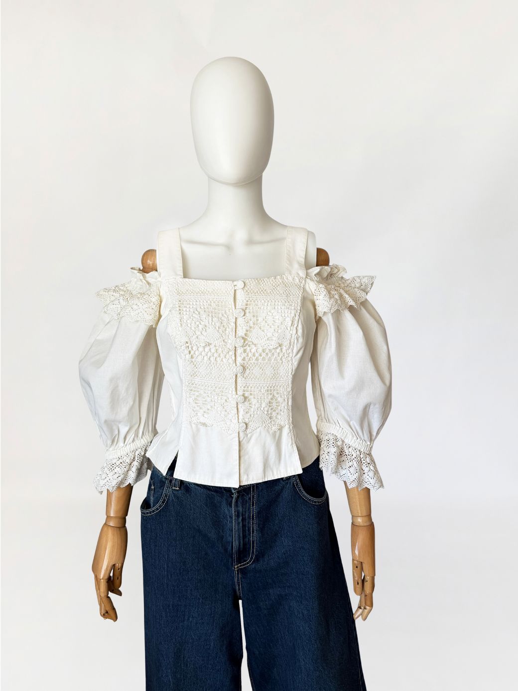 Bawełniana bluzka carmen vintage