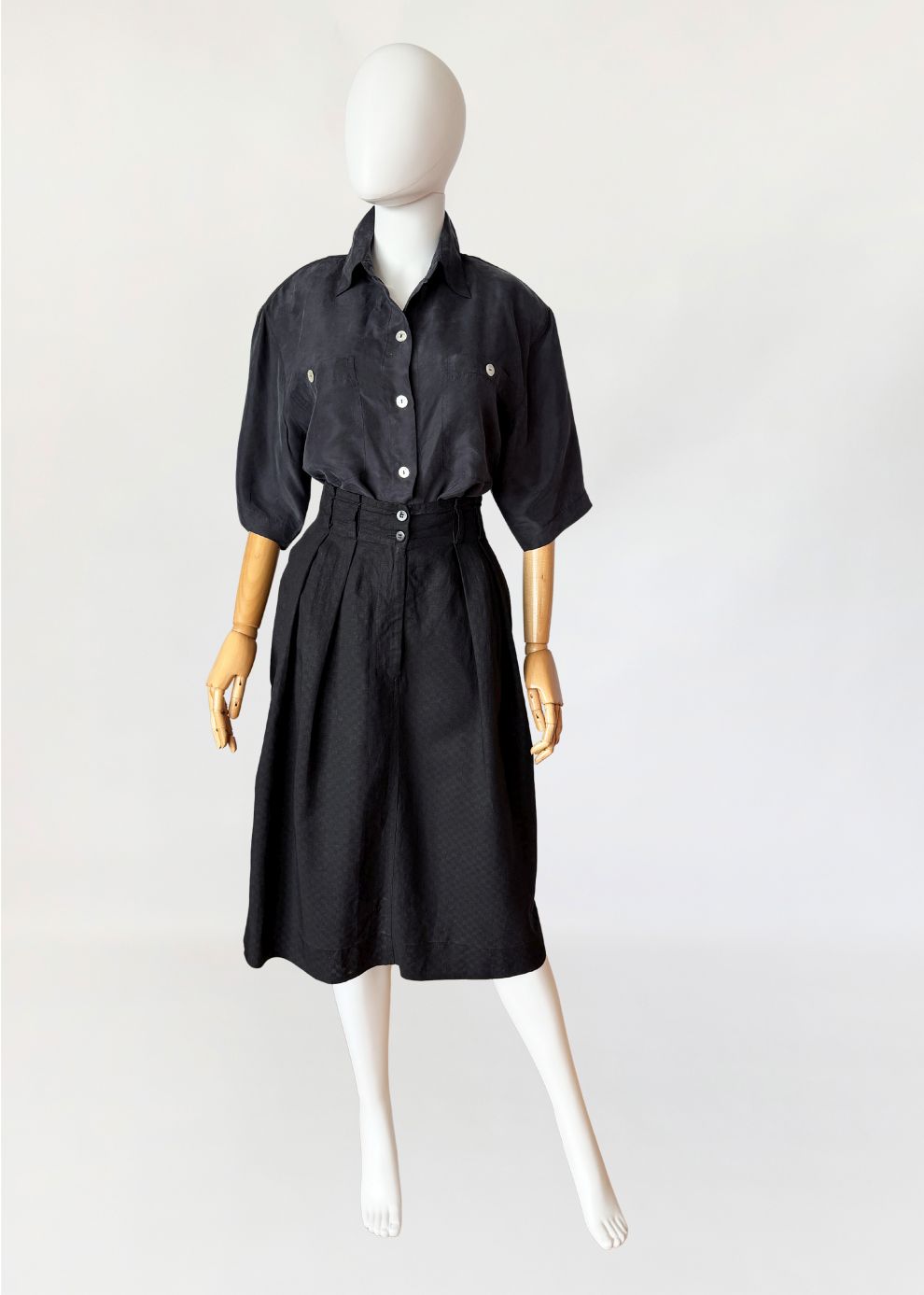 Giorgio Armani lniana czarna spódnica vintage