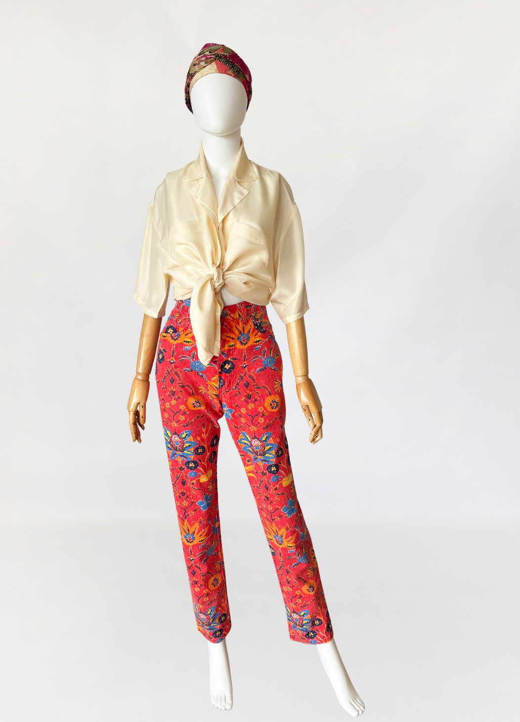 Jeansowe spodnie we wzory vintage 1990s