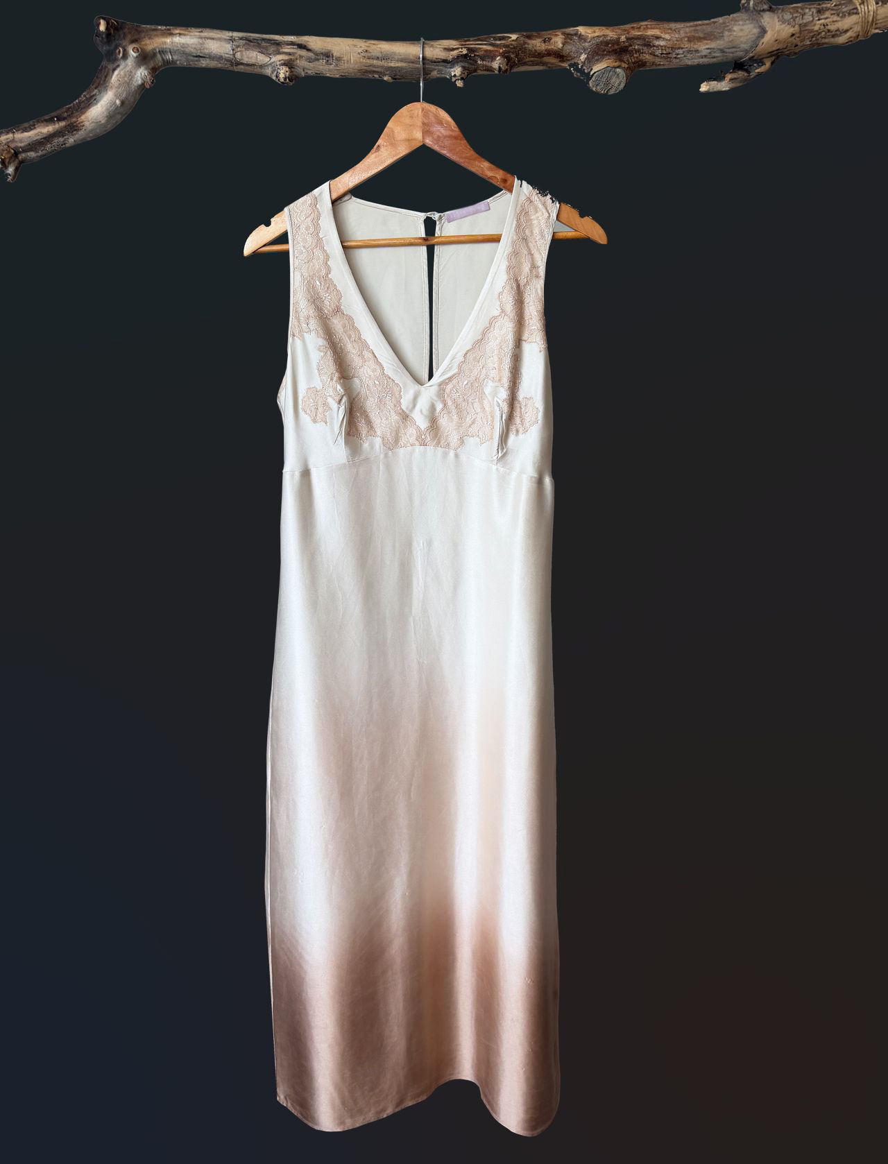 Jedwabna slip dress vintage ombre