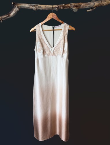 Jedwabna slip dress vintage ombre