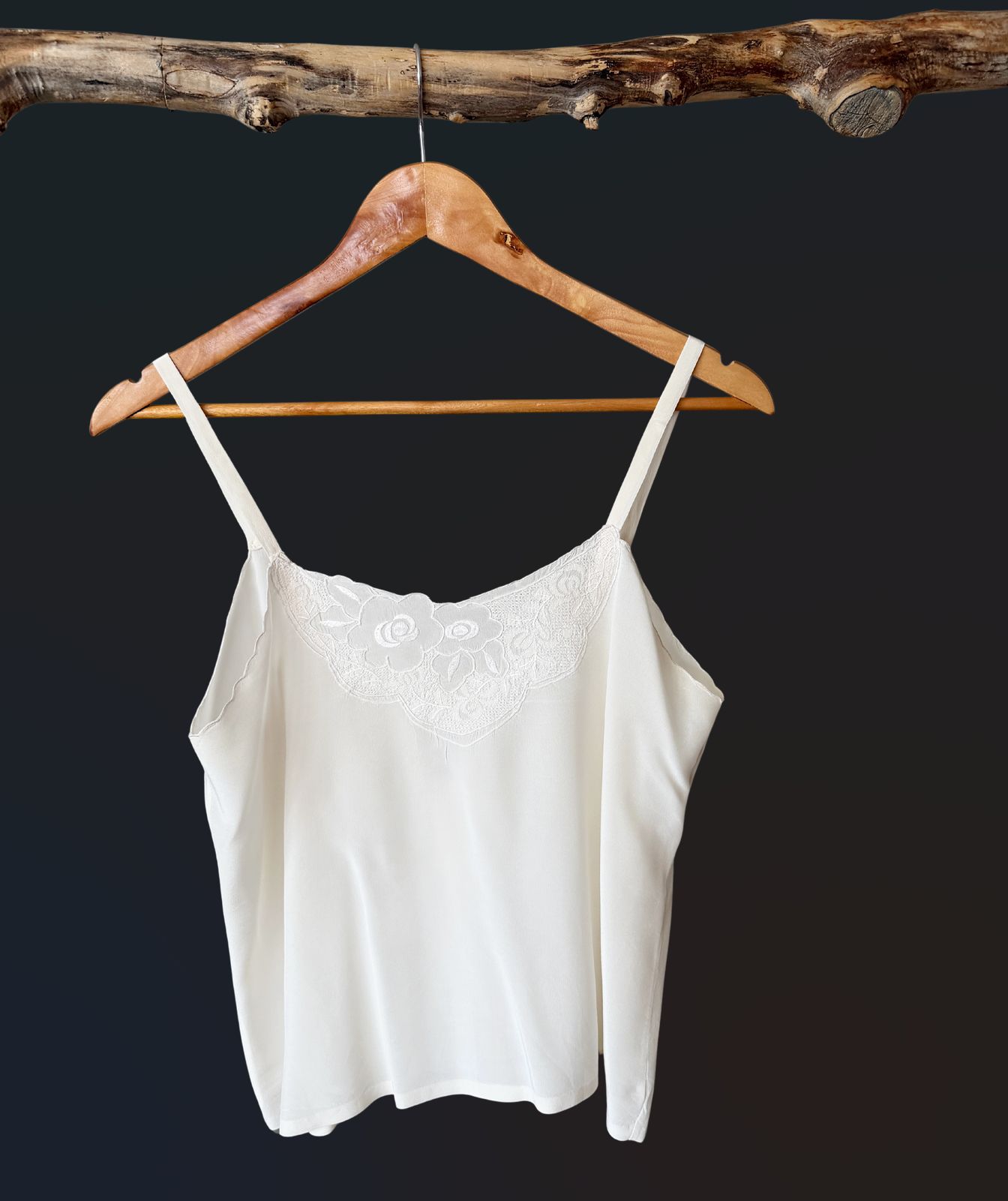 Haftowany jedwabny top vintage 