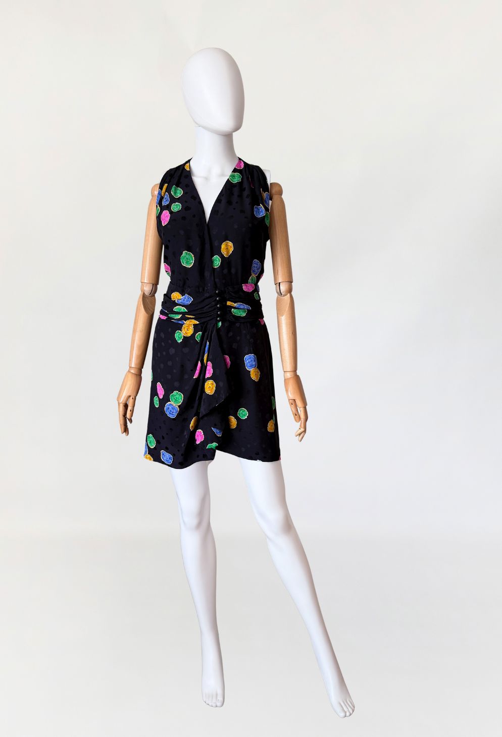 Nina Ricci jedwabna sukienka we wzory vintage 1980s