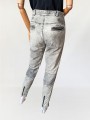 Skórzane spodnie vintage biker distressed leather