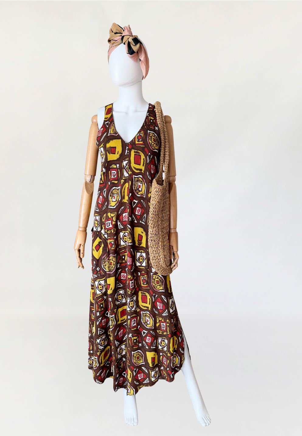 Włoska maxi sukienka vintage boho