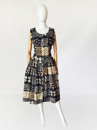 Długa bawełniana sukienka boho vintage