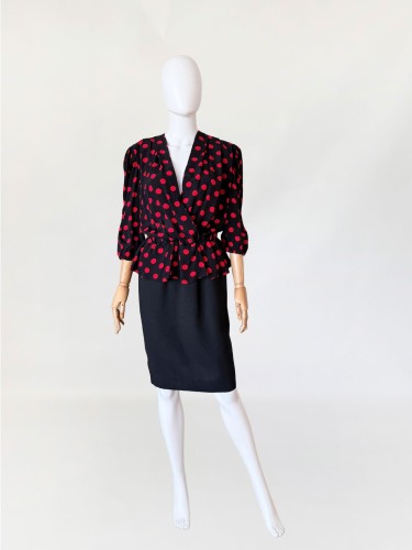 Sukienka w grochy vintage 1980s1990s (2).jpg