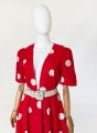 Fink rozkloszowana sukienka w grochy vintage