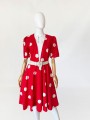 Fink rozkloszowana sukienka w grochy vintage