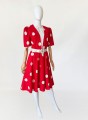 Fink rozkloszowana sukienka w grochy vintage