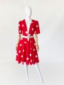 Fink rozkloszowana sukienka w grochy vintage
