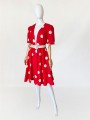 Fink rozkloszowana sukienka w grochy vintage