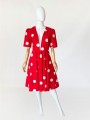Fink rozkloszowana sukienka w grochy vintage