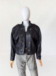 Skórzana kurtka vintage 1980s power shoulders 