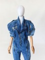 Długi jeansowy kombinezon vintage 1980s acid wash