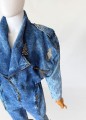 Długi jeansowy kombinezon vintage 1980s acid wash