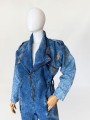 Długi jeansowy kombinezon vintage 1980s acid wash