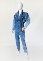 Długi jeansowy kombinezon vintage 1980s acid wash