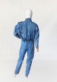 Długi jeansowy kombinezon vintage 1980s acid wash