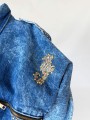 Długi jeansowy kombinezon vintage 1980s acid wash