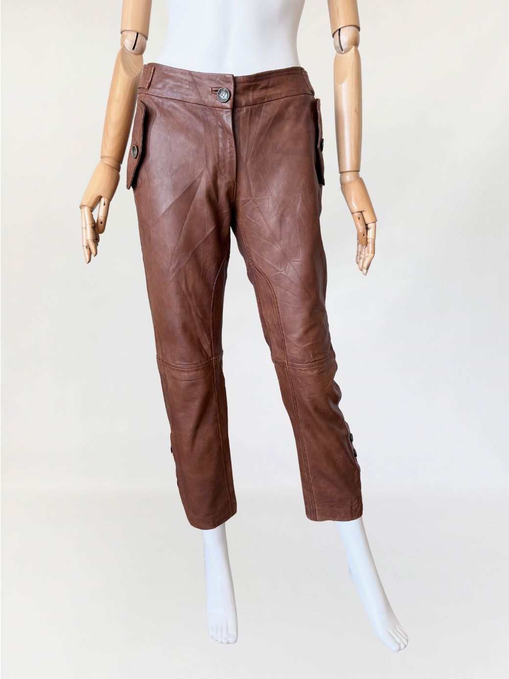 Massimo Dutti skórzane spodnie bryczesy