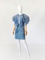 Jeansowa spódnica vintage 1980s hafty