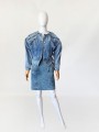 Jeansowa spódnica vintage 1980s hafty