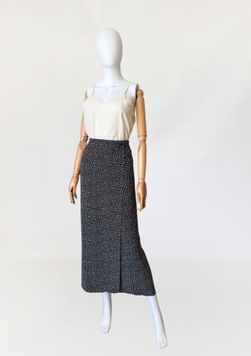 Maxi spódnica vintage w drobne kwiaty