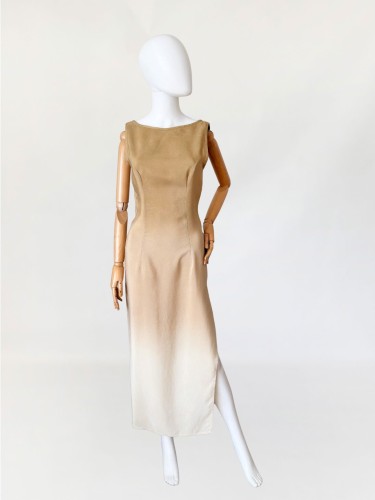 Jedwabna maxi sukienka vintage ombre
