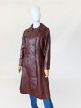 Długi skórzany płaszcz vintage 1970s