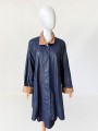Skórzany płaszcz vintage a-line