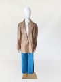 Skórzana kurtka taupe vintage 1980s/1990s