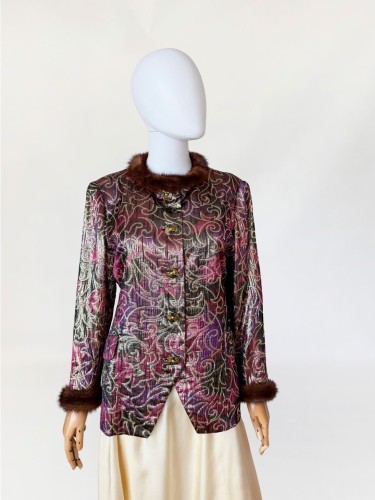 Wieczorowa marynarka brocade vintage 1960s