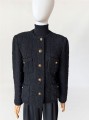 Marynarka vintage z wełny boucle z dekoracyjnymi guzikami