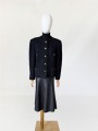Marynarka vintage z wełny boucle z dekoracyjnymi guzikami