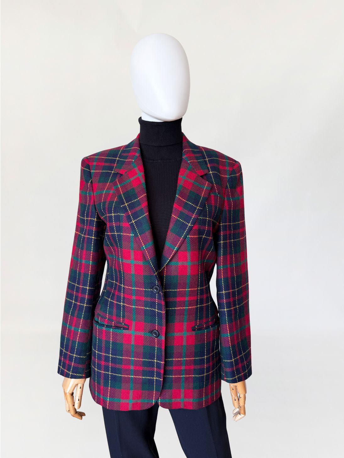 Daks wełniana marynarka w kratę vintage