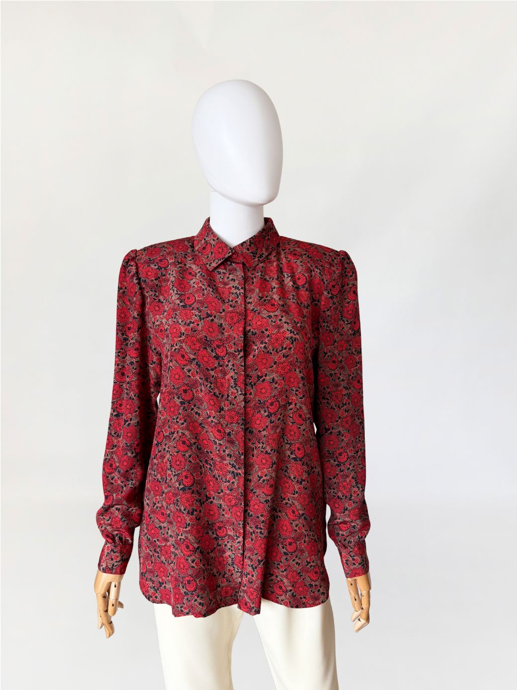 deadstock: jedwabna koszula vintage z kokardą