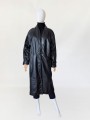 deadstock: długi skórzany płaszcz vintage