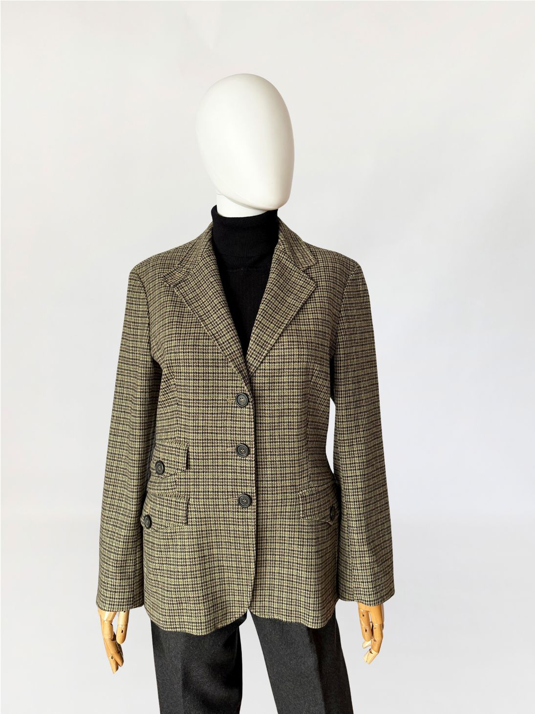 Marella wełniana marynarka vintage w kratę