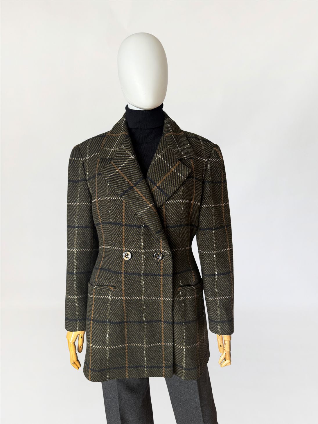 Wełniana kurtka/marynarka vintage w kratę