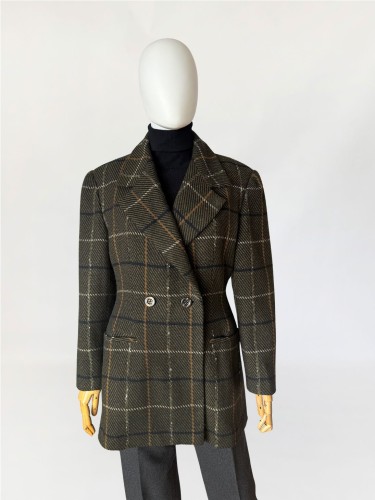Wełniana kurtka/marynarka vintage w kratę