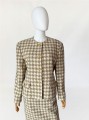 Wełniany kostium garsonka vintage w papitkę