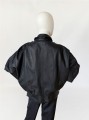 Skórzana kurtka vintage oversize z marszczonymi ramionami