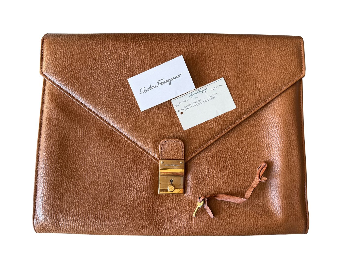 Salvatore Ferragamo duża skórzana aktówka vintage