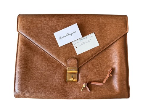 Salvatore Ferragamo duża skórzana aktówka vintage (4).jpg