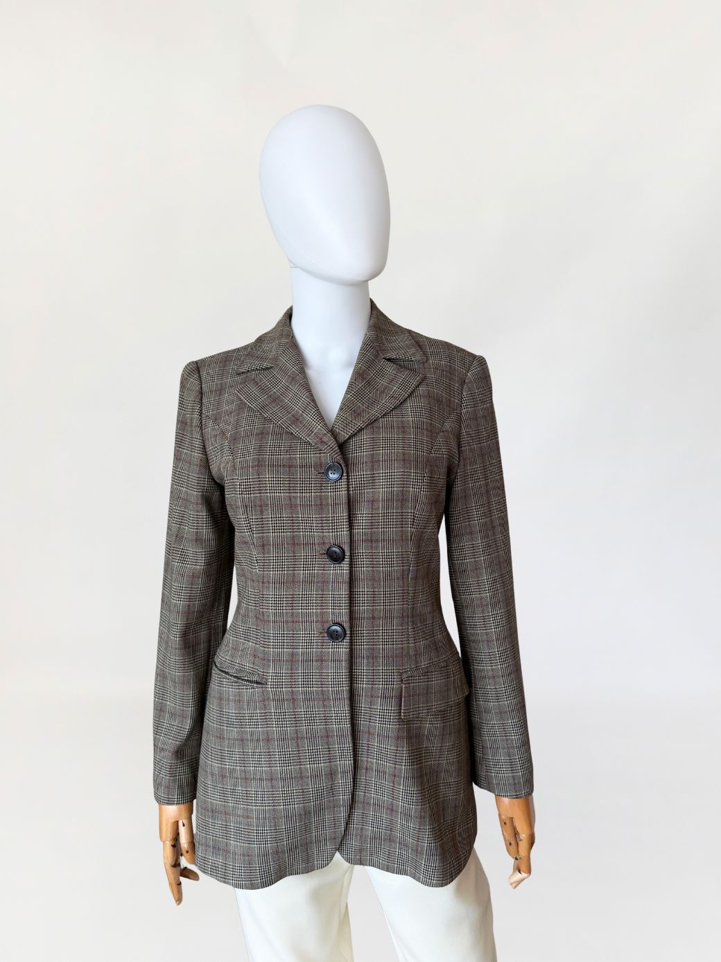 Max&Co wełniana marynarka vintage Prince of Wales check