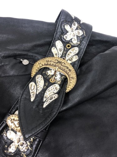 Skórzany zdobiony pas vintage