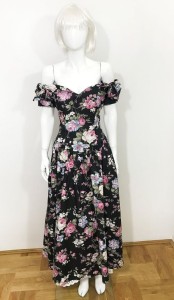 Rozkloszowana maxi sukienka vintage